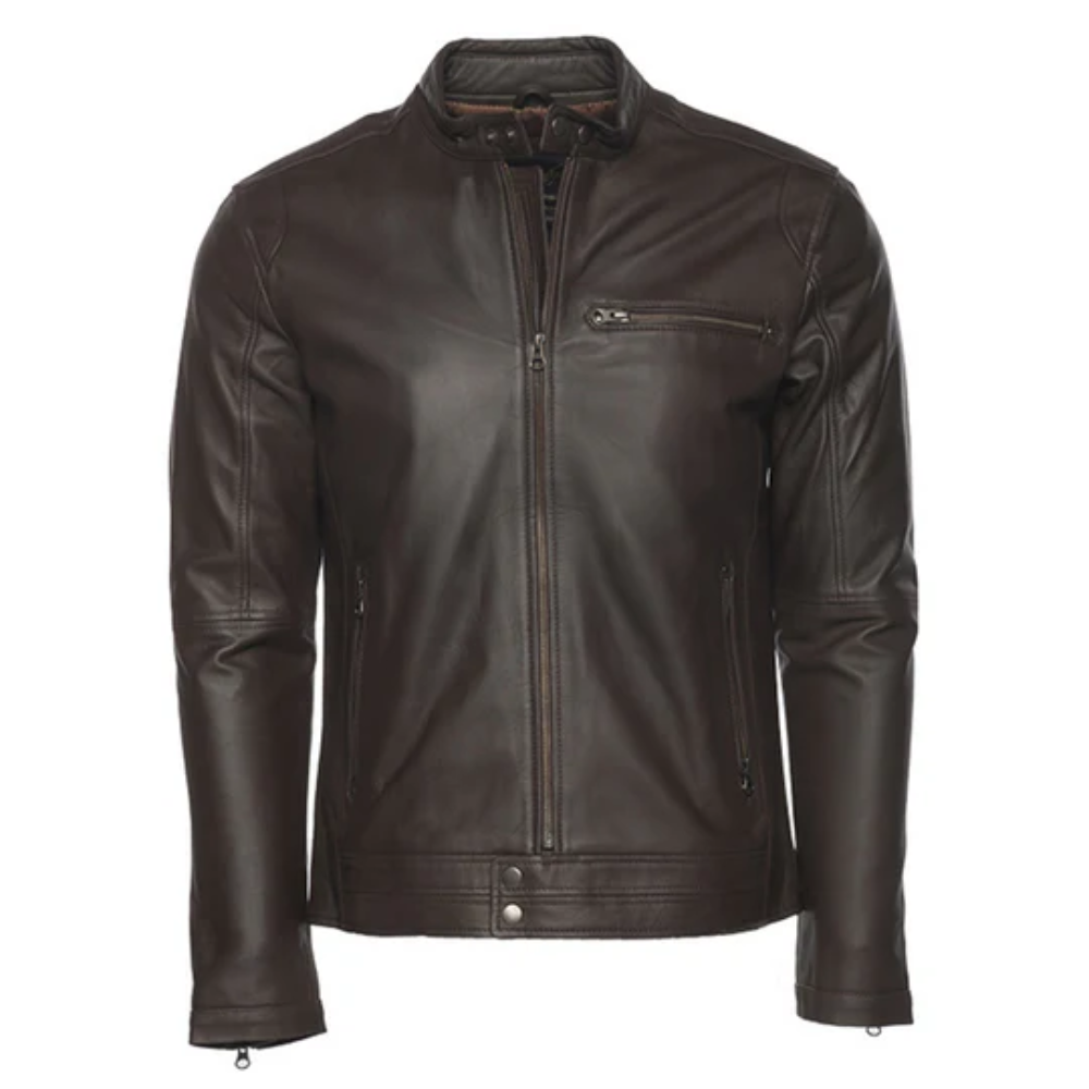 Bruce Café Racer Brown leather jacket